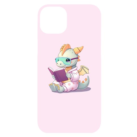 Baby dragon reading iPhone 14 Plus Black UV Print Case from ArtsNow.com Front