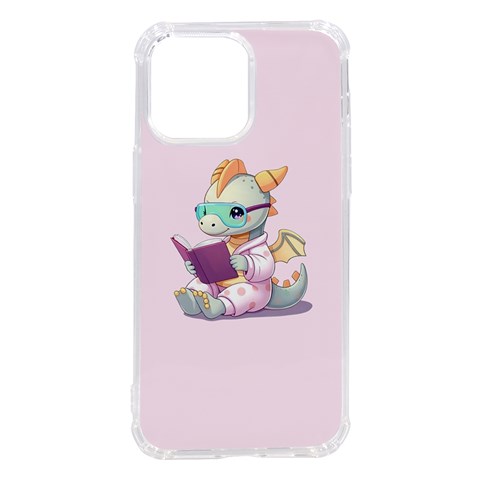 Baby dragon reading iPhone 14 Pro Max TPU UV Print Case from ArtsNow.com Front