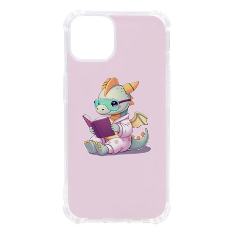 Baby dragon reading iPhone 13 TPU UV Print Case from ArtsNow.com Front