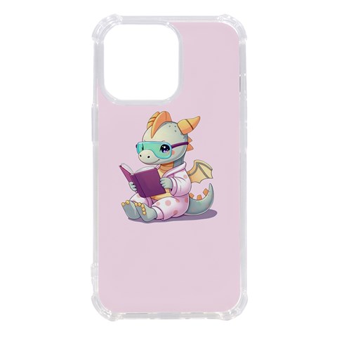 Baby dragon reading iPhone 13 Pro TPU UV Print Case from ArtsNow.com Front