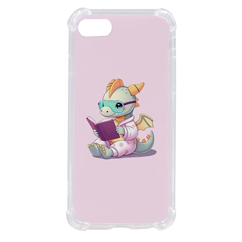 Baby dragon reading iPhone SE from ArtsNow.com Front