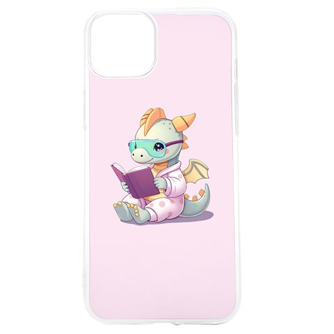 Baby dragon reading iPhone 15 TPU UV Print Case from ArtsNow.com Front