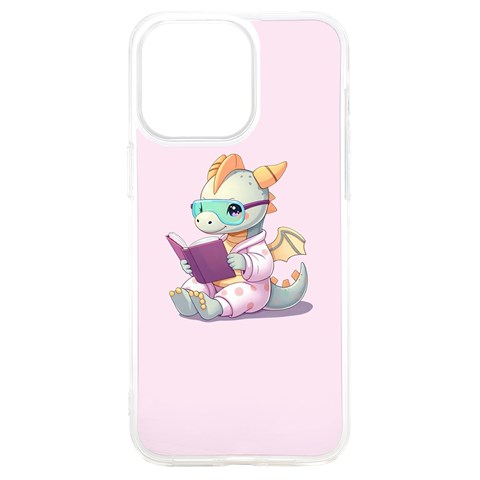 Baby dragon reading iPhone 15 Plus TPU UV Print Case from ArtsNow.com Front