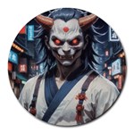 Demon Samurai Round Mousepad