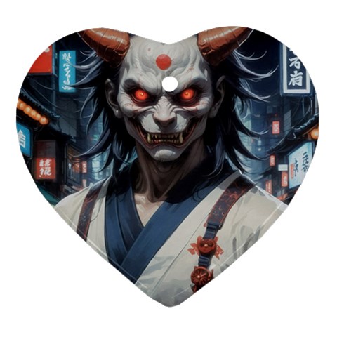 Demon Samurai Ornament (Heart) from ArtsNow.com Front