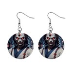 Demon Samurai Mini Button Earrings