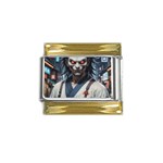 Demon Samurai Gold Trim Italian Charm (9mm)