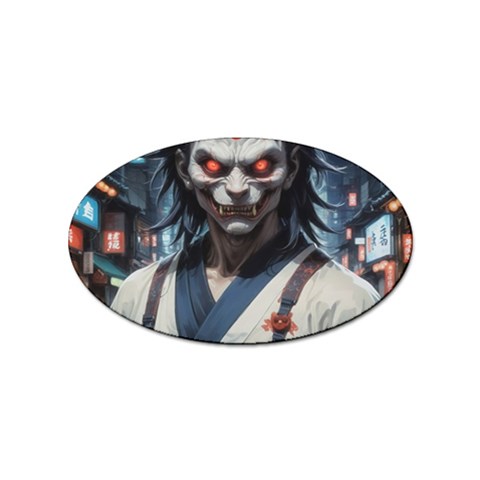 Demon Samurai Sticker (Oval) from ArtsNow.com Front