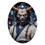 Demon Samurai Oval Ornament (Two Sides)