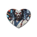 Demon Samurai Rubber Heart Coaster (4 pack)