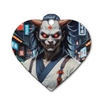 Demon Samurai Dog Tag Heart (One Side)