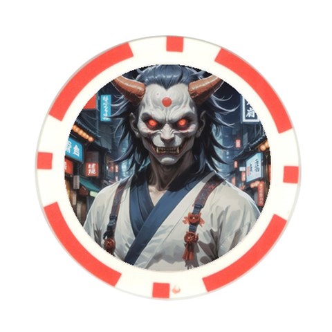 Demon Samurai Poker Chip Card Guard from ArtsNow.com Front