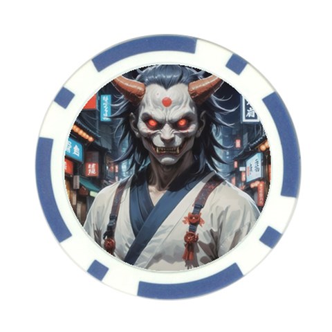 Demon Samurai Poker Chip Card Guard from ArtsNow.com Front