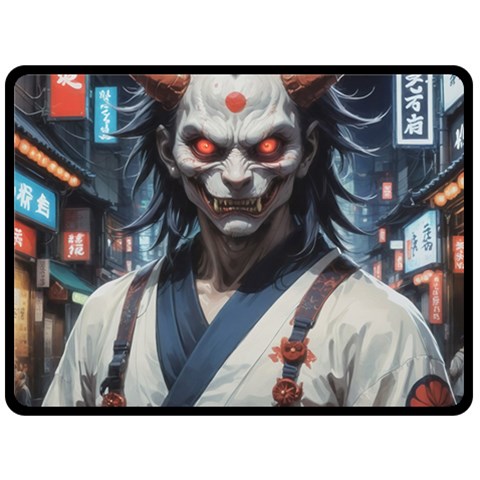 Demon Samurai Fleece Blanket (Large) from ArtsNow.com 80 x60  Blanket Front