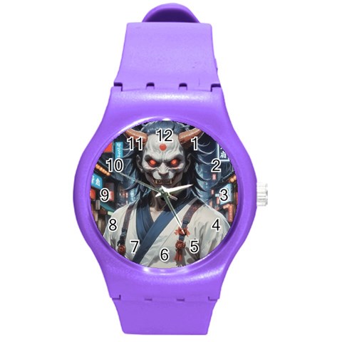 Demon Samurai Round Plastic Sport Watch (M) from ArtsNow.com Front