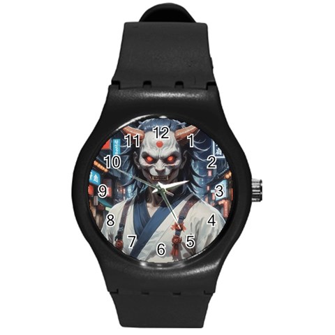 Demon Samurai Round Plastic Sport Watch (M) from ArtsNow.com Front