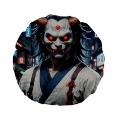 Demon Samurai Standard 15  Premium Round Cushions from ArtsNow.com Back