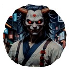 Demon Samurai Large 18  Premium Round Cushions