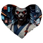 Demon Samurai Large 19  Premium Heart Shape Cushions