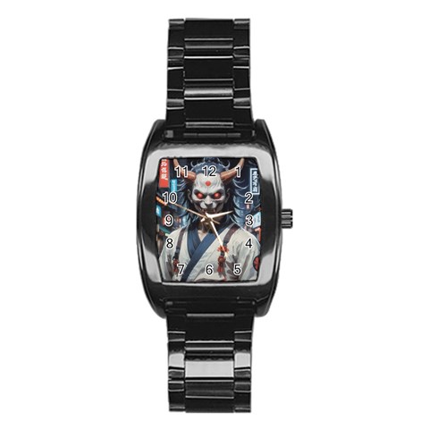 Demon Samurai Stainless Steel Barrel Watch from ArtsNow.com Front