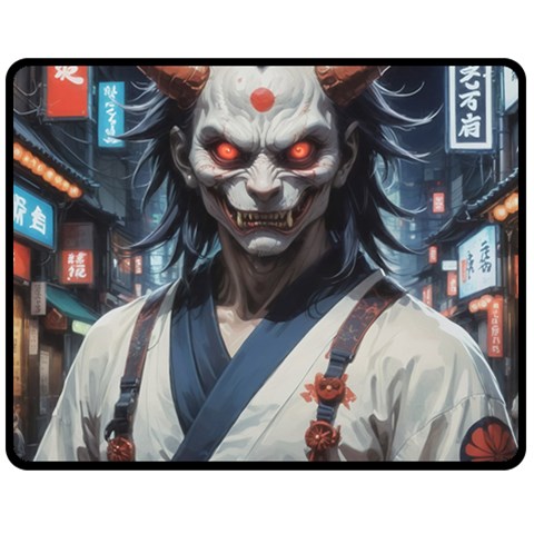 Demon Samurai Two Sides Fleece Blanket (Medium) from ArtsNow.com 58.8 x47.4  Blanket Front