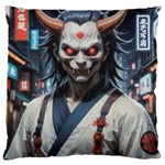 Demon Samurai Large Premium Plush Fleece Cushion Case (One Side)