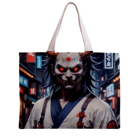 Demon Samurai Zipper Mini Tote Bag from ArtsNow.com Front