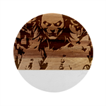 Demon Samurai Marble Wood Coaster (Round)