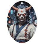 Demon Samurai UV Print Acrylic Ornament Oval