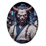 Demon Samurai Oval Glass Fridge Magnet (4 pack)