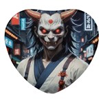 Demon Samurai Heart Glass Fridge Magnet (4 pack)