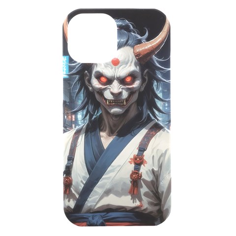 Demon Samurai iPhone 15 Black UV Print PC Hardshell Case from ArtsNow.com Front