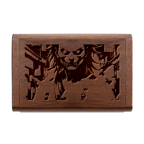 Demon Samurai Wood Oval USB Flash Drive from ArtsNow.com Box