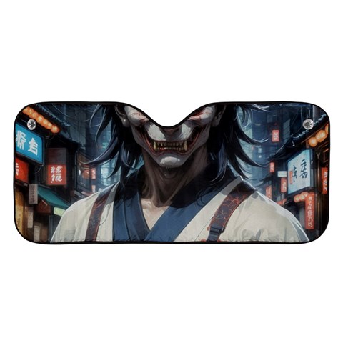 Demon Samurai Car Windshield Sunshade from ArtsNow.com Front