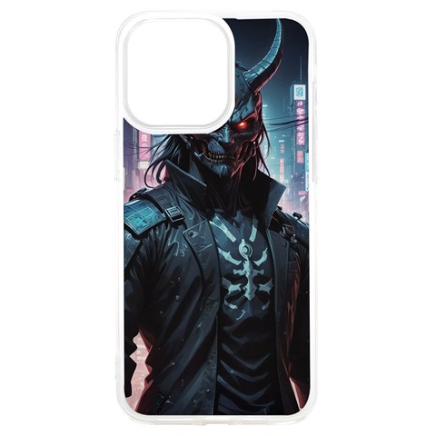 Cyberpunk Demon Samurai iPhone 15 Pro Max TPU UV Print Case from ArtsNow.com Front