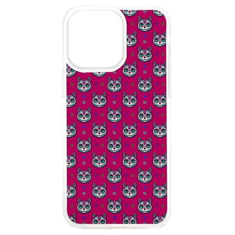 Calavera Cat Art Pattern iPhone 15 Pro Max TPU UV Print Case from ArtsNow.com Front