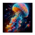 Cosmic Jellyfish Artwork Tile Coaster