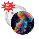 Cosmic Jellyfish Artwork 2.25  Buttons (100 pack) 