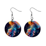 Cosmic Jellyfish Artwork Mini Button Earrings