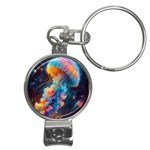 Cosmic Jellyfish Artwork Nail Clippers Key Chain