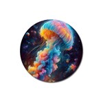 Cosmic Jellyfish Artwork Magnet 3  (Round)