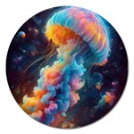 Cosmic Jellyfish Artwork Magnet 5  (Round)