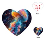 Cosmic Jellyfish Artwork Playing Cards Single Design (Heart)