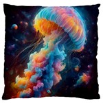 Cosmic Jellyfish Artwork Standard Premium Plush Fleece Cushion Case (One Side)