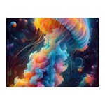 Cosmic Jellyfish Artwork Two Sides Premium Plush Fleece Blanket (Mini)