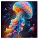 Cosmic Jellyfish Artwork Square Satin Scarf (36  x 36 )