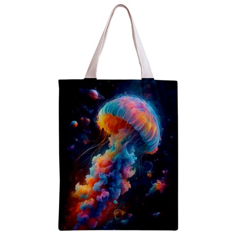 Cosmic Jellyfish Artwork Zipper Classic Tote Bag from ArtsNow.com Back