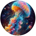 Cosmic Jellyfish Artwork Wooden Bottle Opener (Round)