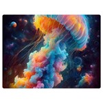 Cosmic Jellyfish Artwork Two Sides Premium Plush Fleece Blanket (Baby Size)