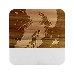 Cosmic Jellyfish Artwork Marble Wood Coaster (Square)